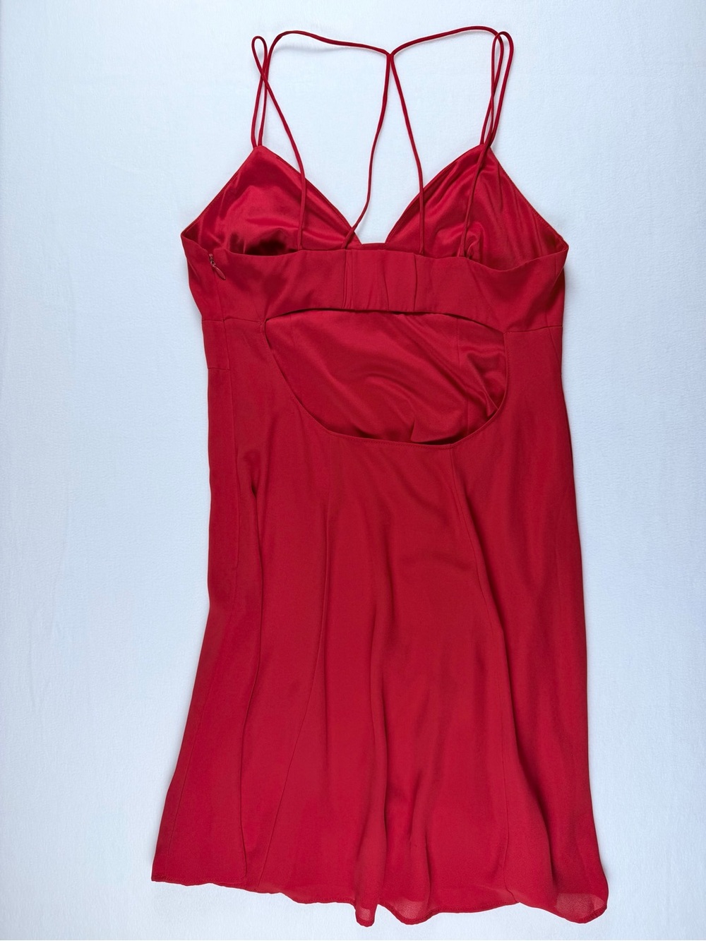 EXPRESS Red Open Back Strappy Cami Mini Dress Size 6 Cocktail Party Date Night - Picture 6 of 8